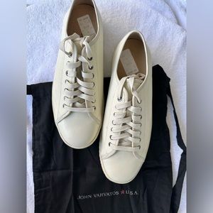 NWT John Varvatos Star USA sneakers in beige perforated leather.  Size 9